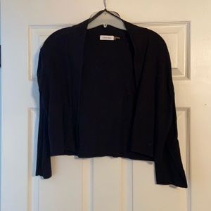 3/4 length open front cropped cardigan